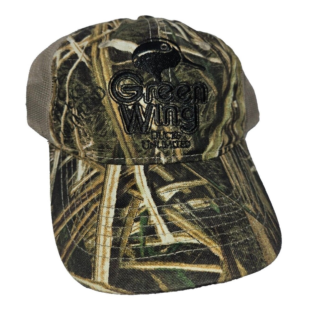 Ducks Unlimited Camo Hat DU Cap Green Wing Snapback Mesh Trucker Outdoor NEW